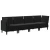 vidaXL Set de mobilier pentru living cu pernă 4 pcs Negru Catifea
