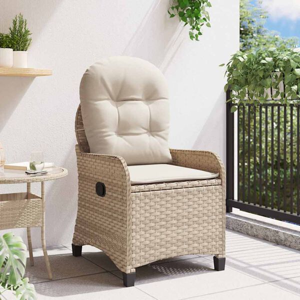 vidaXL Fotoliu recliner Bej 56 x 66 x 95cm poliratan