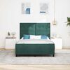 vidaXL Pat cu arcuri cu headboard Verde &icirc;nchis 140 x 190 cm Catifea