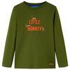 Tricou de copii cu m&acirc;neci lungi kaki &icirc;nchis 104