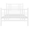 vidaXL Cadru de pat metalic cu tăblie de cap/picioare, alb, 90x190 cm