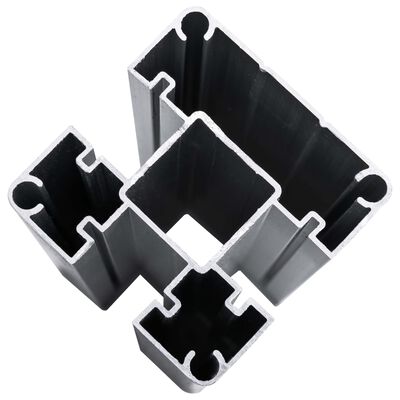 vidaXL Set de panouri de gard, negru, 619x(105-186) cm, WPC