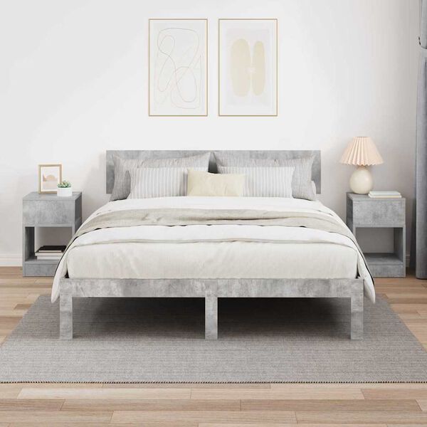 vidaXL Masă laterală 2 pcs Gri din beton 30,5 x 30 x 45 cm