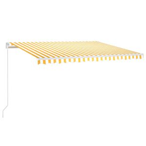 vidaXL Copertină retractabilă automat, galben și alb, 450x300 cm