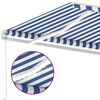 vidaXL Copertină retractabilă manual cu LED, albastru & alb 350x250 cm