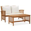 vidaXL Set mobilier de grădină cu perne, 2 piese, lemn masiv de acacia