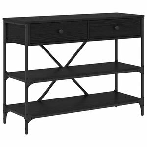 vidaXL Masă de consolă cu sertar Stejar Negru 100 x 34,5 x 75 cm lemn