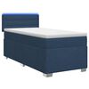 vidaXL Pat box spring cu saltea și LED albastru 100 x 200 cm Țesătură