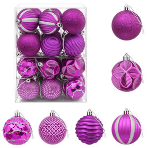 vidaXL Set de globuri de Crăciun 36 buc. Violet 6 cm Polistiren