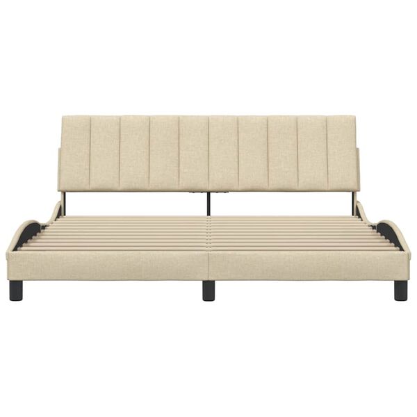 vidaXL Cadru de pat fără saltea, Hanko, crem, 180x200 cm, textil