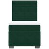 vidaXL Pat box spring cu saltea, verde &icirc;nchis, 90x200 cm, catifea