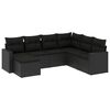 vidaXL Set canapele de grădină cu perne, 7 piese, negru, poliratan