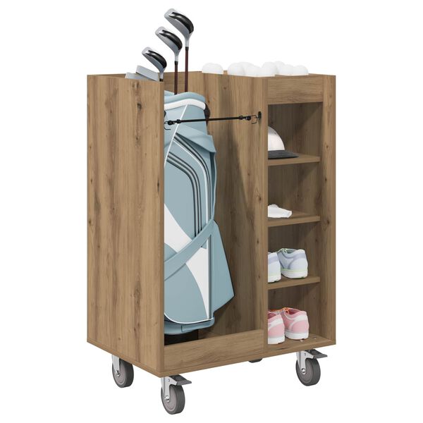 vidaXL Dulap Golf cu roata Simplu Stejar Artizanal 65 x 45 x 98 cm