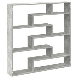 vidaXL Raft cubic perete cu 7 compartimente gri beton lemn prelucrat