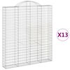 vidaXL Coșuri gabion arcuite, 13 buc 200x30x220/240cm, fier galvanizat
