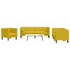 vidaXL Set canapele Chesterfield cu perne rulou 3 piese galben catifea