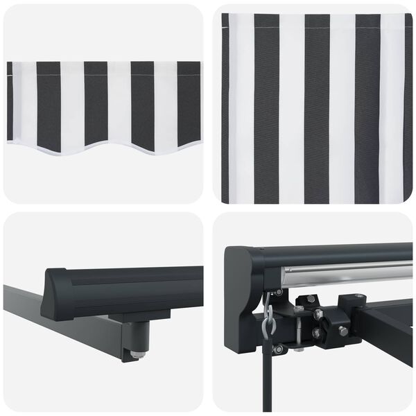 vidaXL Cortina Retractabilă Manual Antracit și Alb 400 &times; 300 cm