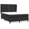 vidaXL Pat box spring cu saltea, negru, 140x190 cm, piele ecologică