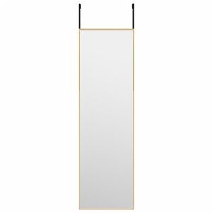 vidaXL Oglindă pentru ușă, auriu, 30x100 cm, sticlă și aluminiu