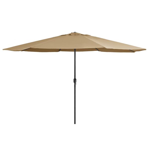 vidaXL Umbrelă de soare de grădină, st&acirc;lp metalic, taupe, 390 cm