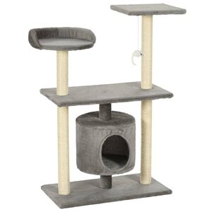 vidaXL Ansamblu pentru pisici cu st&acirc;lpi din funie de sisal, 95 cm Gri