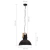 vidaXL Lampă suspendată industrială, 25 W negru 52 cm mango E27 rotund