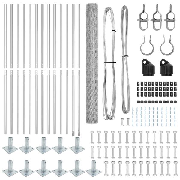 vidaXL St&acirc;lp de gard. Argintiu 25 x 1,6 m (plasă de 13 mm) Oțel