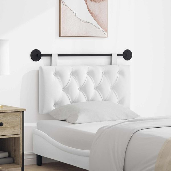 vidaXL Cap de pat suspendat Pe perete Alb 100 x 55 x 7 cm țesătură