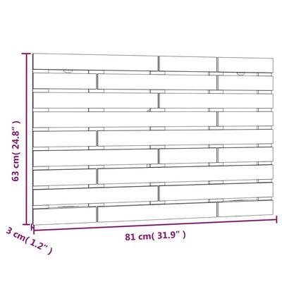 vidaXL Tăblie de pat pentru perete, maro miere, 81x3x63 cm, lemn pin