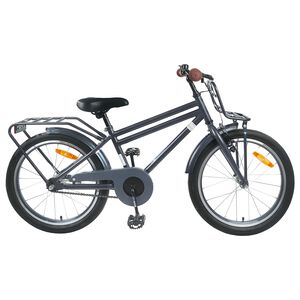 vidaXL Bicicletă pentru Copii 18 Inci pentru 5-7 ani Gri &icirc;nchis