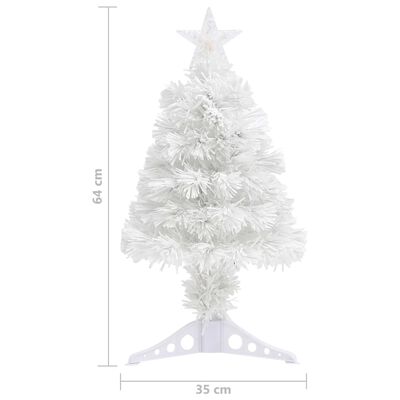 vidaXL Brad de Crăciun artificial pre-iluminat alb 64 cm, fibră optică