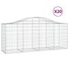 vidaXL Coșuri gabion arcuite 20 buc, 200x50x80/100 cm, fier galvanizat