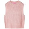Vestă pulover pentru copii tricotată, roz deschis, 116