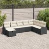 vidaXL Set de canapele pentru grădină cu pernă 8 pcs Negru Rattan poli