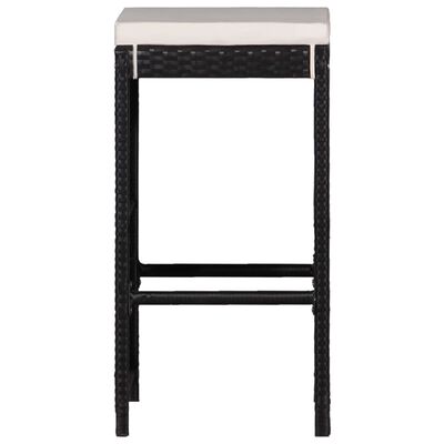 vidaXL Set de masă și scaune de exterior, 9 piese, negru, poliratan