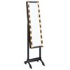 vidaXL Oglindă de sine stătătoare cu LED, negru, 34x37x146 cm