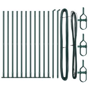 vidaXL Stâlpi de Gard Manual 13 pcs Verde Ø32mm 130 cm Oțel galvanizat