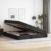 vidaXL Pat cu saltea și spațiu de depozitare 2 pcs Negru Piele