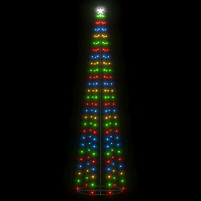 vidaXL Decorațiune brad Crăciun conic 136 LED-uri colorate 70x240 cm