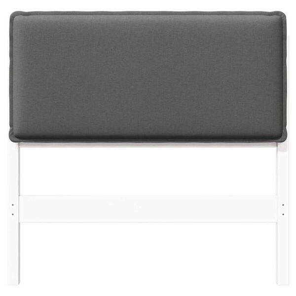 vidaXL Tăblie tapițată Alb și gri deschis 100 cm Lemn de pin masiv