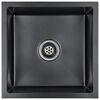vidaXL Chiuvetă de bucătărie lucrată manual, negru, oțel inoxidabil