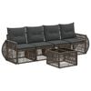 vidaXL Set de canapele pentru grădină 5 pcs Gri și gri &icirc;nchis
