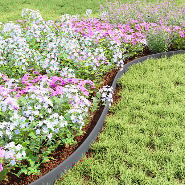 vidaXL Borduri pentru gazon Gri 3000 x 4 x 5 cm Plastic