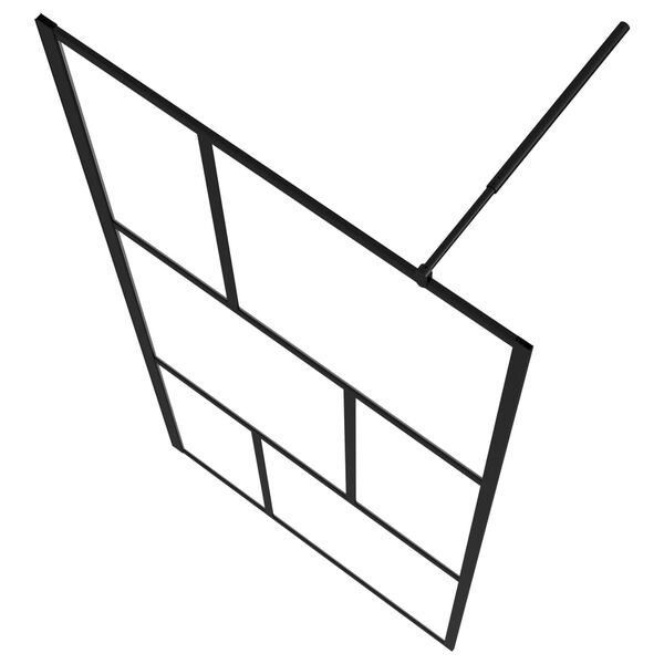 vidaXL Paravan de duș walk-in, negru, 90x195 cm, sticlă securizată