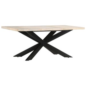 vidaXL Masă de bucătărie, 180x90x76 cm, lemn masiv de mango decolorat
