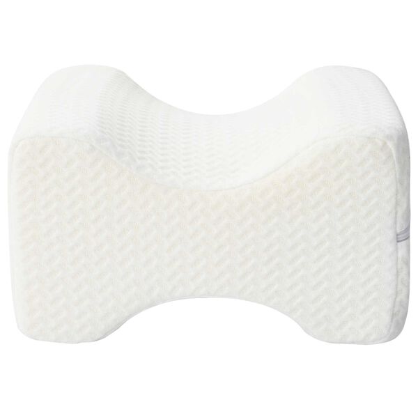 vidaXL Knee Pillow Alb Spumă cu memorie și poliester 26 x 21,5 x 15 cm