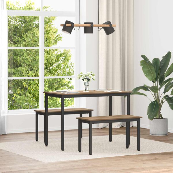 vidaXL bancă Stejar artizanal 80 x 35 x 45 cm Lemn compozit