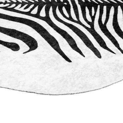 vidaXL Covor alb-negru, 120x170 cm, model zebră lavabil anti-alunecare