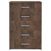 vidaXL Comodă cu sertare, stejar afumat, 71x35x108 cm, lemn prelucrat