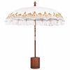 vidaXL Umbrela balineză cu bază Crem și Marron &Oslash; 210-220 cm